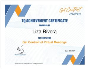 Get Control University Completion Certificate